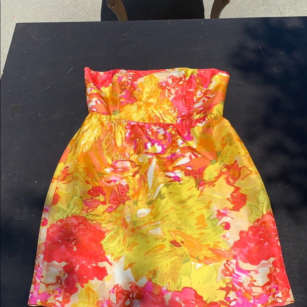 Silk strapless minidress J Crew